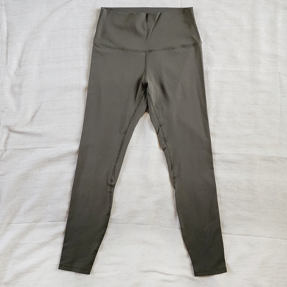 mid waist sports yoga leggings army green ankle (S~M)
